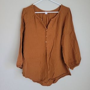 Women's Old Navy Flowy Blouse, size Small, Dark Mustard Color